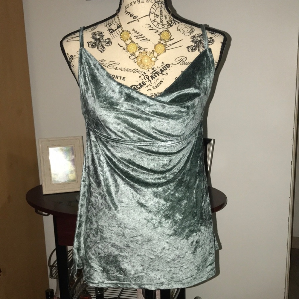 FREE PEOPLE INTIMATELY EVERGREEN VELVET TOP